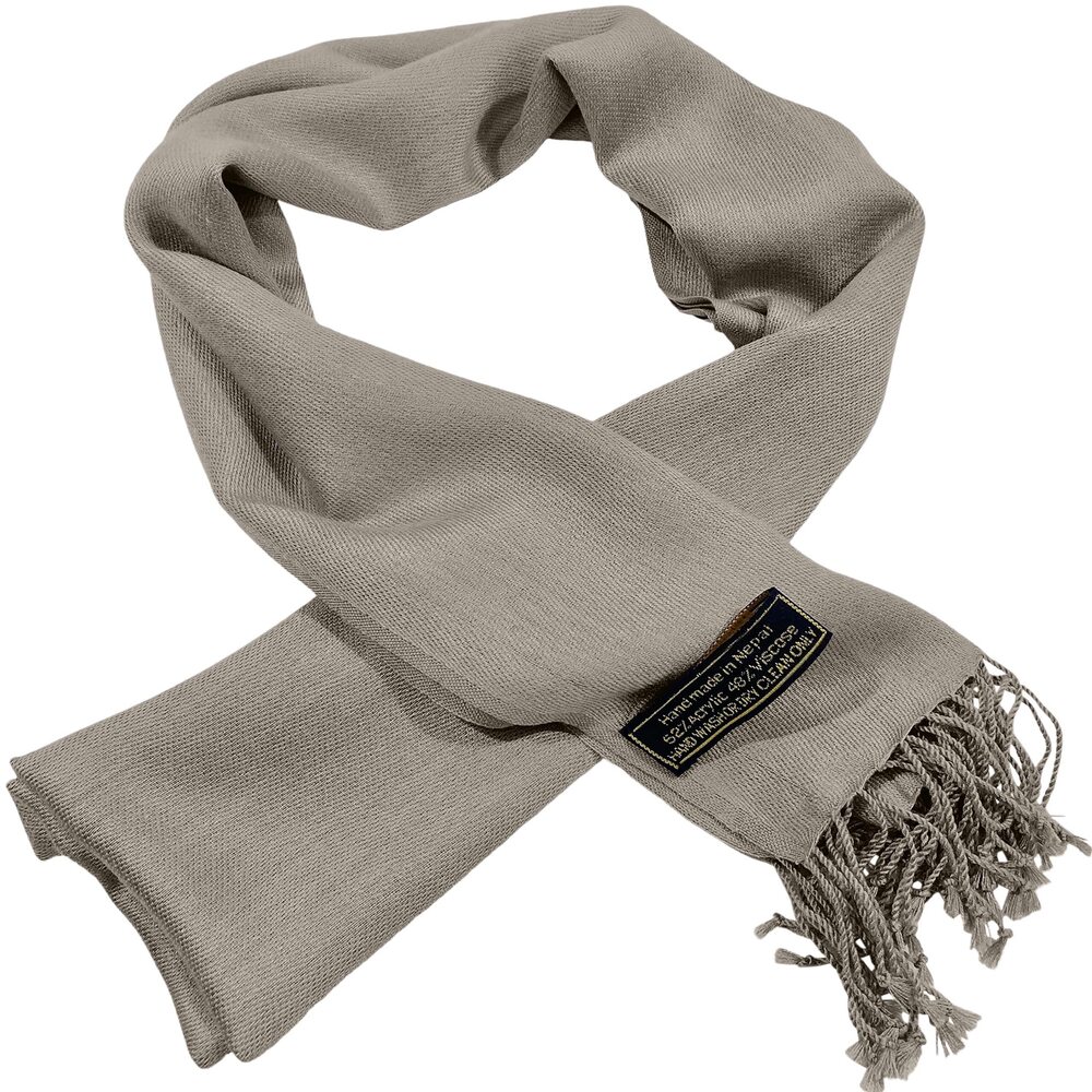 3258 Mink Beige Nepalese Solid Color Design Fashion Scarf Seconds Scarves